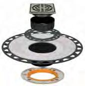 Schluter -KERDI-DRAIN - Components - ABS flange with adaptor ring (residential) A Inlcudes Description Quantity B C D KERDI-DRAIN Drain, with integrated bonding flange A) Grate B) Height adjustment
