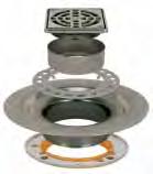 Schluter -KERDI-DRAIN - Components - Stainless steel flange with adaptor ring (commercial) A Inlcudes Description Quantity * For drains with " grates, the height adjustment collar is integrated with