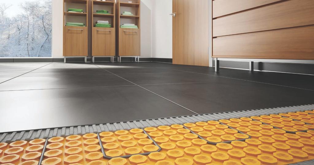Schluter -DITRA-HEAT Uncoupling membrane specifically designed for DITRA-HEAT-E-HK electric floor heating cables Schluter -DITRA-HEAT integrates customizable, comfortable electric floor warming