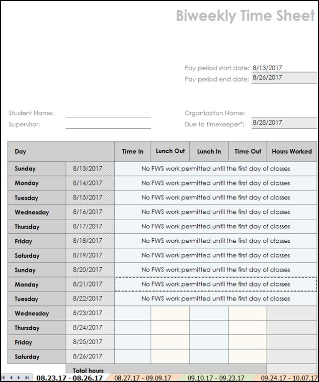 Manual Timesheets Students must record their hours on manual timesheets in addition to using the Kronos system.