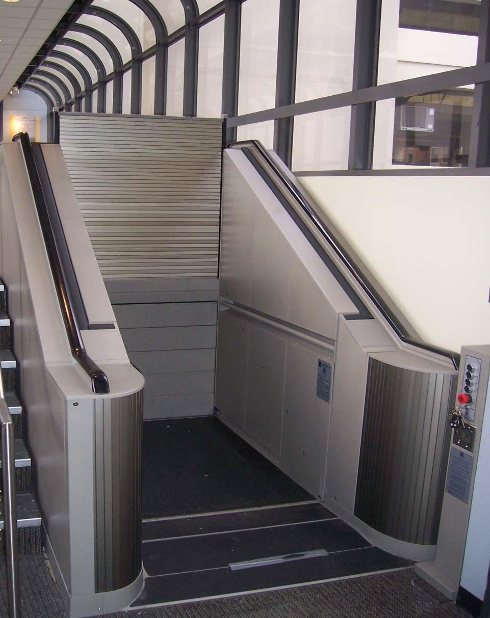 Convertible Stairway Lifts Position 6 Upon reaching the lower level, the barrier arm and the ramp will swing out of the