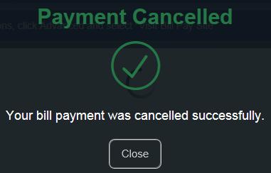 When the payment has been canceled successfully, a