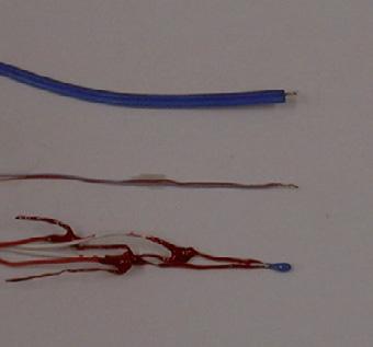 2 mm thermocouple and thermistor).