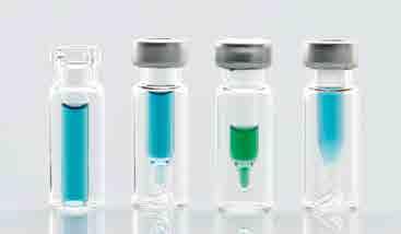 Chromatography > 86 E-Z Vial 12 x 32mm Crimp Top (Available in Convenience Packs) Limited Volume Inserts (For E-Z Vials with Wide Opening) 225174 225173 225175 225172 40% larger opening improves