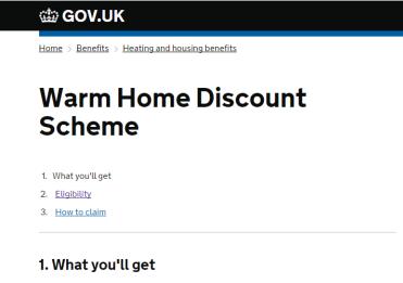 Warm Home Discount Broader Group The Warm Home Discount (WHD) scheme is funded by participating energy suppliers and provides financial support to vulnerable consumers by offering a 140 discount.