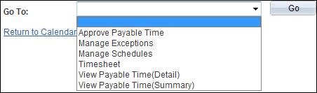 11. The details for that date will display. 12. The payable time section will display the status of the time. 13. The status of the time is displayed in the Payable Status column.
