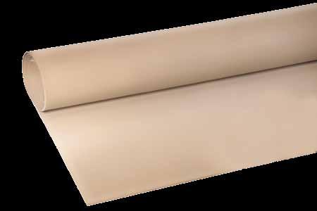 Water, weak organic acids and moderate chemicals. NR (Natural Rubber): Beige Density 1.