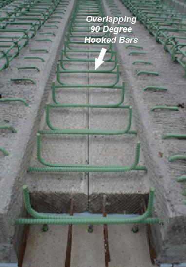 Figure 6: Field Installation of Precast Inverted-Ts before Installation of Drop-in Cage (Courtesy of Mn/DOT) The work done by the University of Minnesota as part of the NCHRP project (French et al.