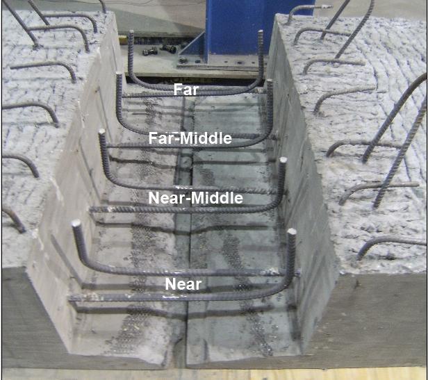 Figure 69: Documentation of Connection Steel Table 7: Cracking Loads at Gages Located 9 in. and 12 in.