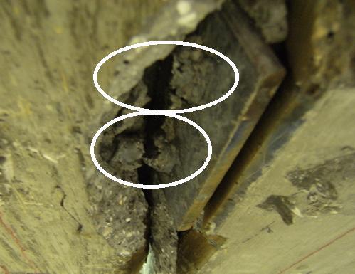 Figure 92: Embedded Plate Inverted-T Connection Failure (photo) The weld attaching the drop-in bar between the two plates held for all of the connections.