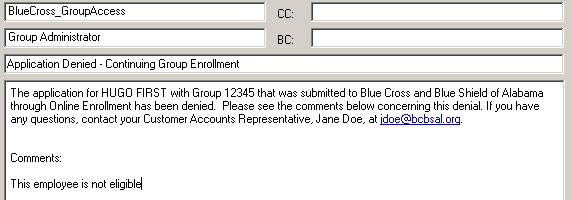 3.12. Applications Denied by Blue Cross After the employee applications are released to Blue Cross, the Customer Accounts department reviews them.