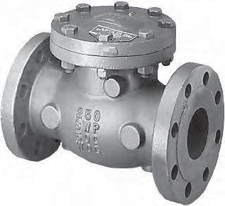 500 PSI WWP Iron Body Check Valves Fire Protection Valve Bolted Bonnet Horizontal Swing *Renewable Bronze Seat and Disc Class 250 Flanges 250 PSI/17.2 Bar Saturated Steam to 406º F/207º C 500 PSI/34.