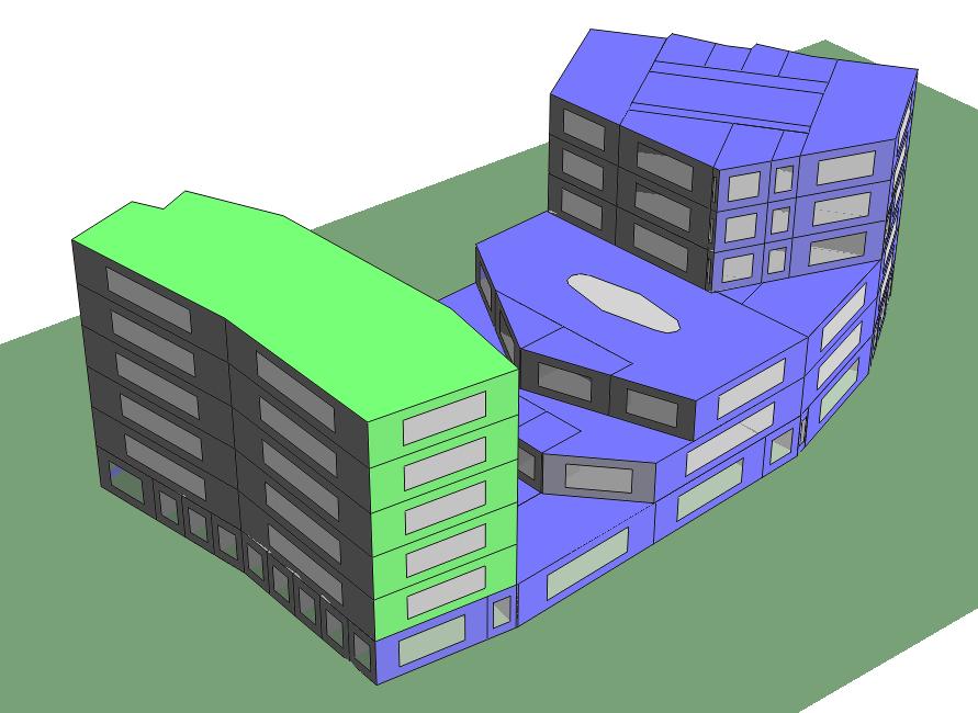 Dynamic thermal modelling North West View South East View The full office space, shown here in blue, has been modelled in IES