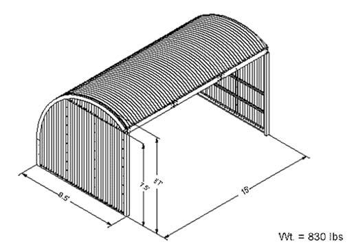 APPLEGATE - HORSE SHELTERS 3. ASSEMBLY 6, 12, 15, 18, & 24 SHELTERS 3.2. HORSE SHELTER LAYOUT & SPECIFICATIONS Figure 3.2 Table 3.