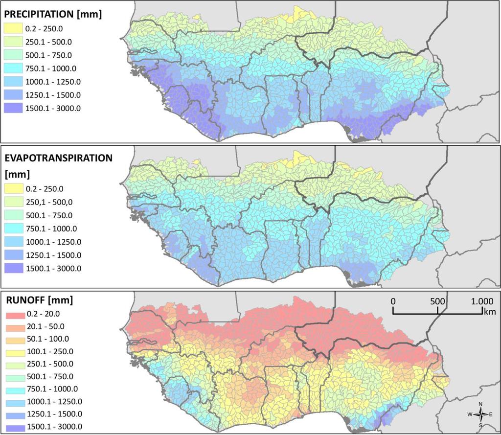 GIS Hydropower Resource Mapping Country Report for Niger 9 Annual Water Balance The long-term mean annual water balance describes the partitioning of precipitation (rainfall) into actual