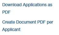 Generating Applicant Documentation PDFs Individual Applicant The options for PDF Documents are located at the bottom of the applicant review screen. 1.