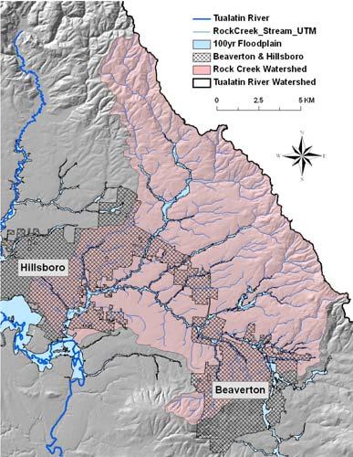 Study Area Tributary of Tualatin River Watershed = 192km 2 Headwaters in