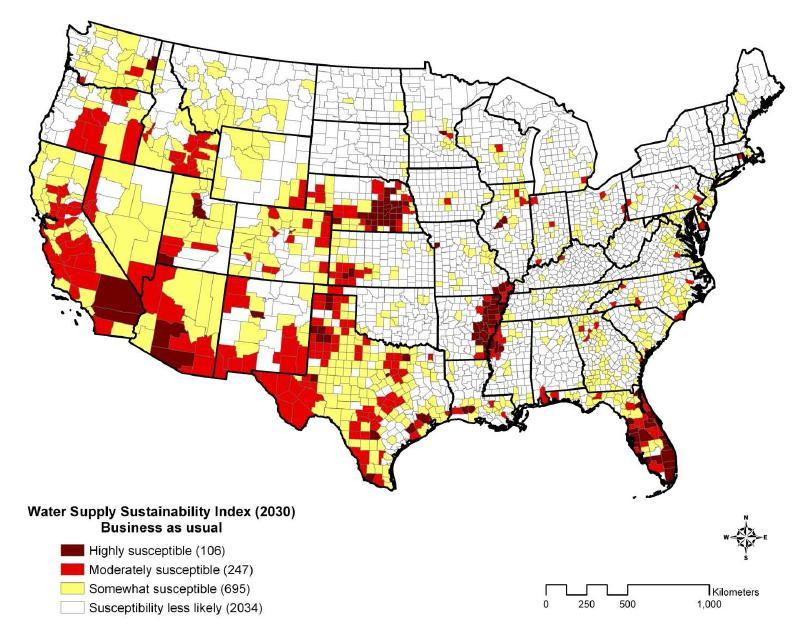 Water Sustainability Outlook for the US Reference: Water Use for Electricity Generation and