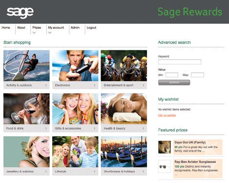 Sage Rewards A new way to gain incentives. Sage Rewards is an exciting online system giving Accountant Partners points to spend on over 2,000 prizes.