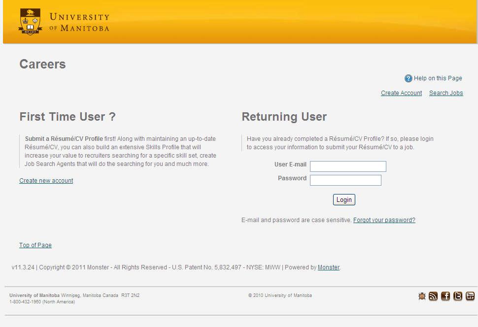 You will be taken to a Login screen. Your username and password have been assigned. Enter your username and password in the Returning User fields provided on the screen. Click Login.