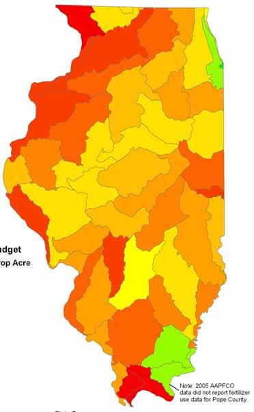 P budget for the state of Illinois by watershed Median Bray P-1