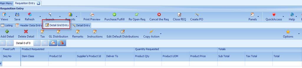 Leave the Supplier Id blank as the Purchasing department will determine that. 5. Select the Detail Grid Entry tab. 6.