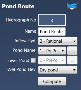 Quick Start Tutorials 49 Double-click Hydrograph 3 and fill in the Input Table as follows: Click [Compute] when done.