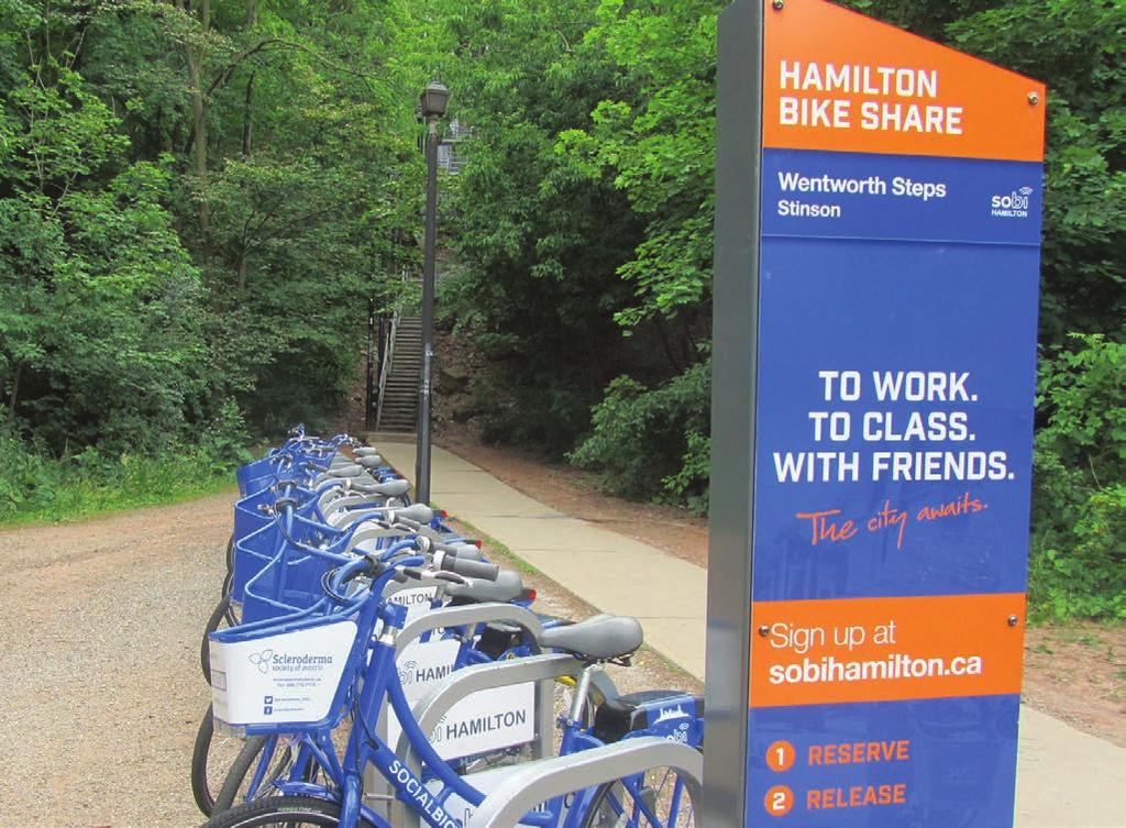 of fixed stations located across the service area for users to rent and return the bicycles.