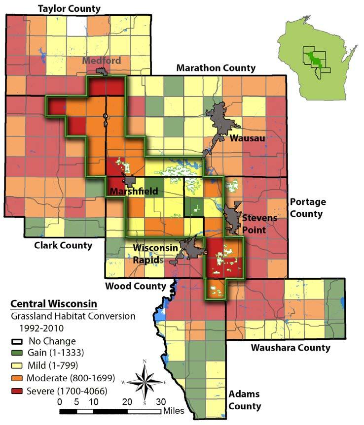 Grassland Loss Central Wisconsin: - 1992: 1.