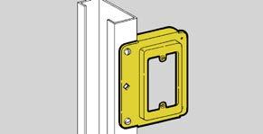 Uni-Mount Box Support/Cover Plate Mounting Bracket Single Gang BB40 Series Uni-Mount helps provide a secure support for 4" square boxes and features a built-in plaster ring.