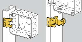 Box To Stud Fastener Attaches with screws to metal studs. BB1 supports electrical box. BG series features Guide-Rite design.