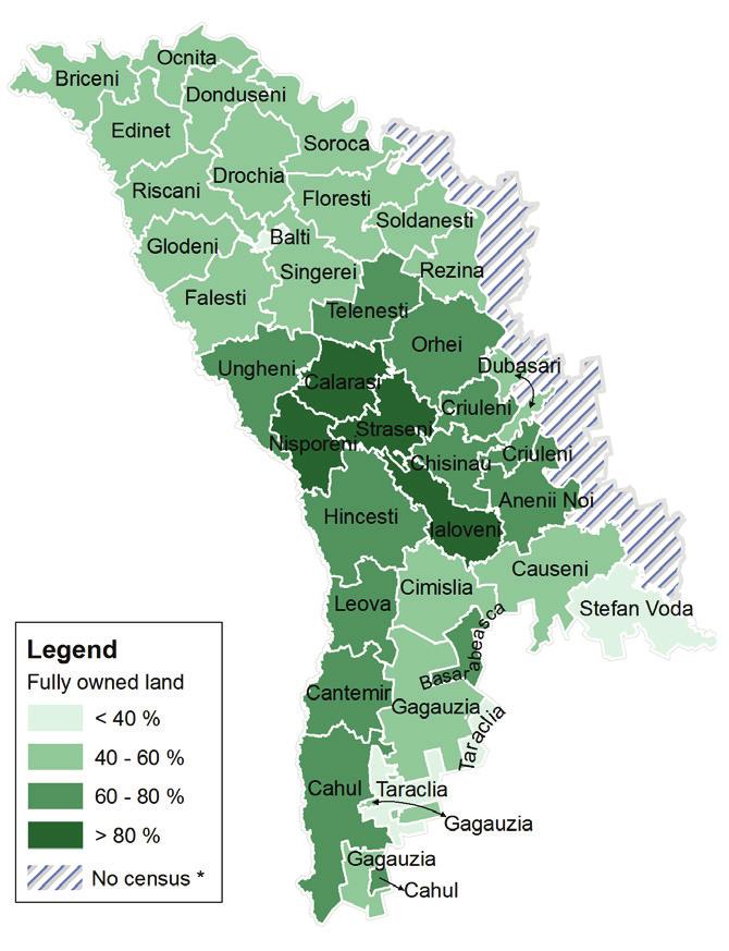 2 Agricultural holdings Map 4: Share of land operated under fully owned tenure in total area of the rayon * in