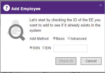 3) Once it is established the employee is a complete new hire, the New Employee screen will popup. 4) Fill in all of the basic information on this screen.