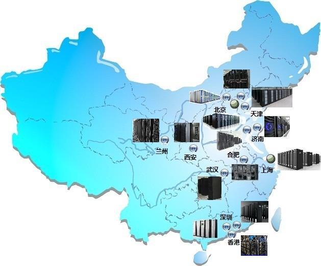 High performance computing environment (1996-2016) 1996 One national HPC center in Hefei, equipped with Dawning-I, 640 MIPS US computing infrastructure: PACI supported by NSF