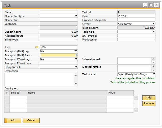 Usage Task B1 Time Task is centered on the concept of tasks. To create a task, open the task window in B1 Time Task > Task.