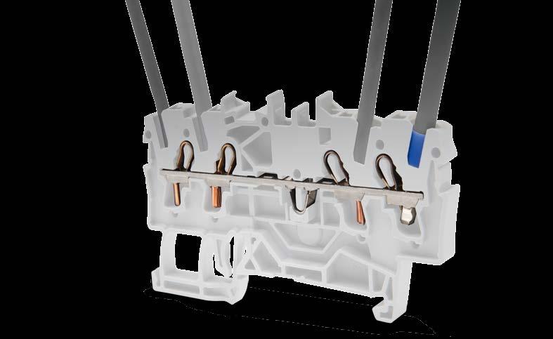 Graphic / Coloured Space INCREASE SAFETY Suitable for All Conductor Types CAGE CLAMP spring pressure terminals are suitable for all conductor types: solid, stranded and fine-stranded conductors, as