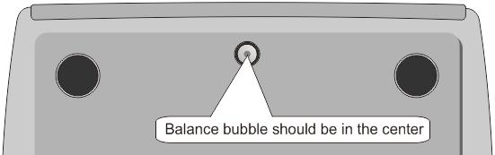 Adjust the four screw scales foot, and make sure the scales on a level situation. (Gradienter s bubble in the center) Turn on the power, and scales will initialize.