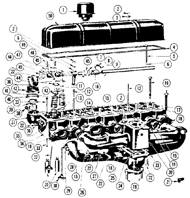 1953-62 L6 ENGINE PART I Figure 001-171 1 Not Avail. * CAP * 1 2 Not Avail. * NUT * 1 3 Not Avail. * INSULATOR * 1 4 Not Avail. * GASKET * 1 5 Not Avail. * BOLT * 1 6 Not Avail.