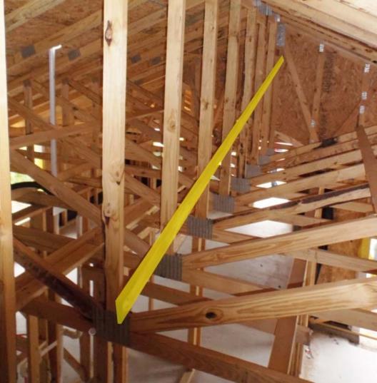 first) Large gable trusses have 3 K braces (center, 4-6 left and right of center) Attached