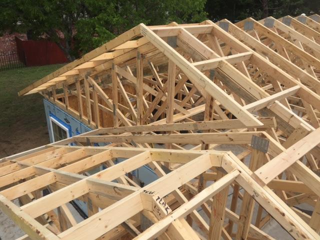 Setting Front Gable Truss Installation Aligned with cap plate marker Straight and toe nail pattern to
