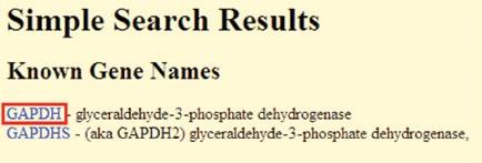 On the Search Results page, click the name of the gene (highlighted in red) that you want to study. A-4.
