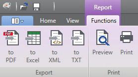 You can create a comprehensive report of both measurement and calculated data, and select the way the data is organized and sorted. Export the result report in *.xlsx, *.pdf, *.xml or *.