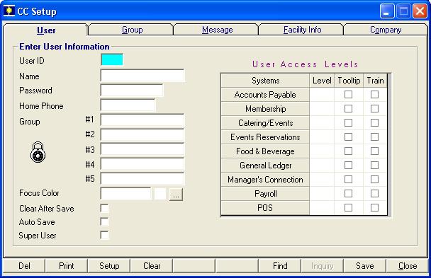 User Guide ClubConnect Accounts Receivable General ClubConnect Setup Features The ClubConnect accounting software gives you the ability to maintain certain system functions.
