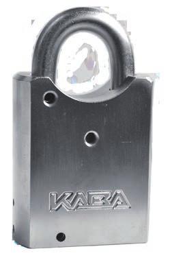 Kaba Padlock Range Special: K15* Kaba 15 * > High quality padlock for heavy-duty applications > 10 mm open shackle > Hard steel and body shackle for high security