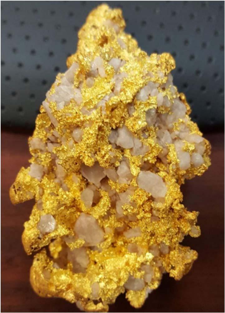 High Grade Structural Targets Stunning crystalline gold and quartz from Blue Moon and extensive gold anomalies in Farno JV area Specimen approx 7cm in length with a