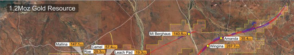 Pilbara Gold Project Resource Targets Near term resource targets