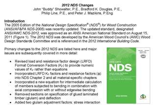 org Support Documents 2 nd Quarter 2012 Wood Design Package NDS + Commentary NDS Supplement www.