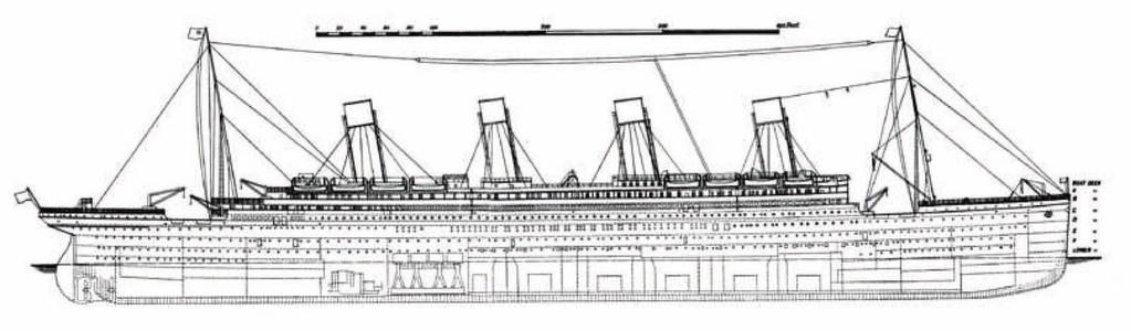 Fig. 1. RMS Titanic with Her Watertight Compartments Fig. 2a. RMS Titanic on EOP Course, Trying to Avoid Collision, but Failing; Ship will Sink Due to Large Opening in the Side Fig. 2b.