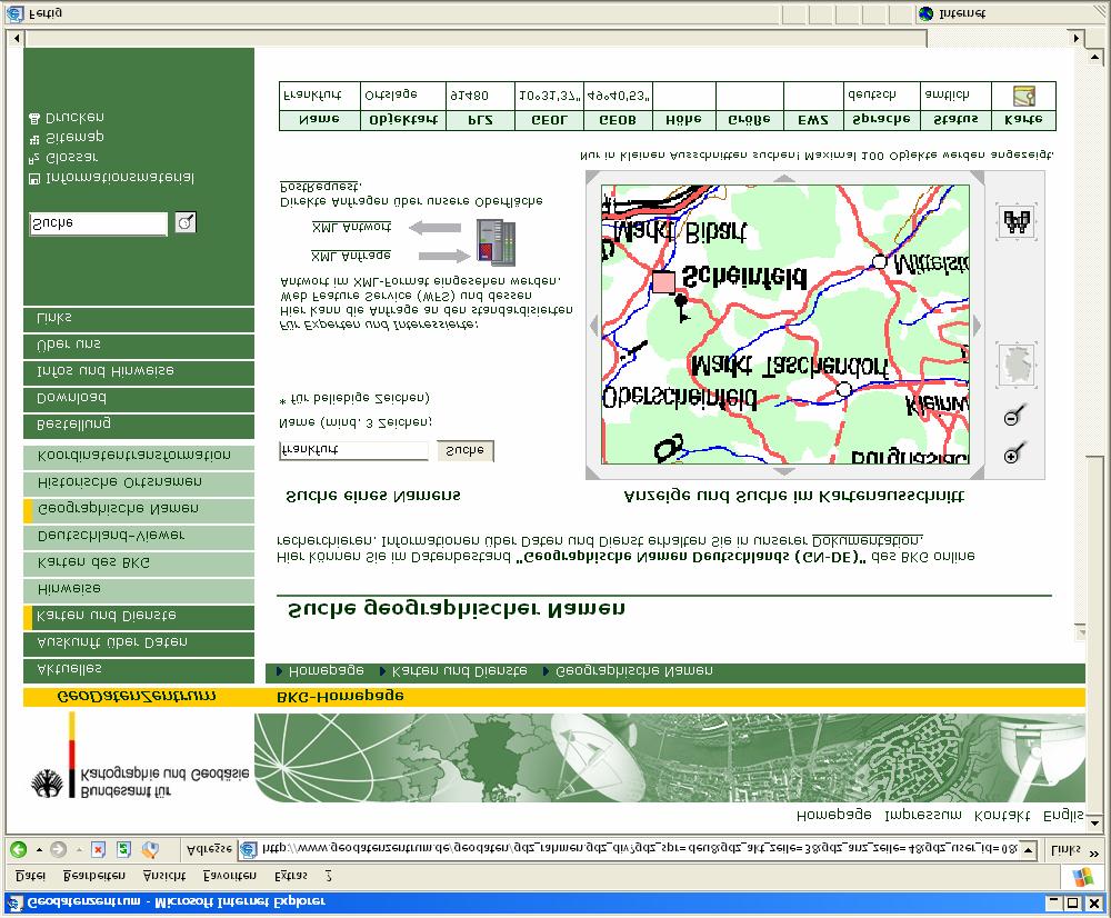 Gazetteer: BKG Maps: BKG (+) open standard (WFS) (+) data qualiy