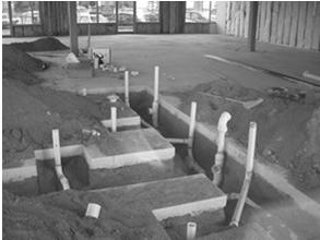 Under-floor Concrete slabs can contain: Reinforcement steel Conduits Piping Other equipment This inspection is typically done after the plumbing inspector checks the